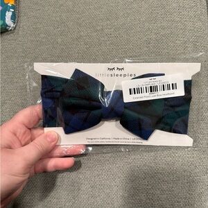 Little Sleepies Emerald Plaid Plaid Bow Headband